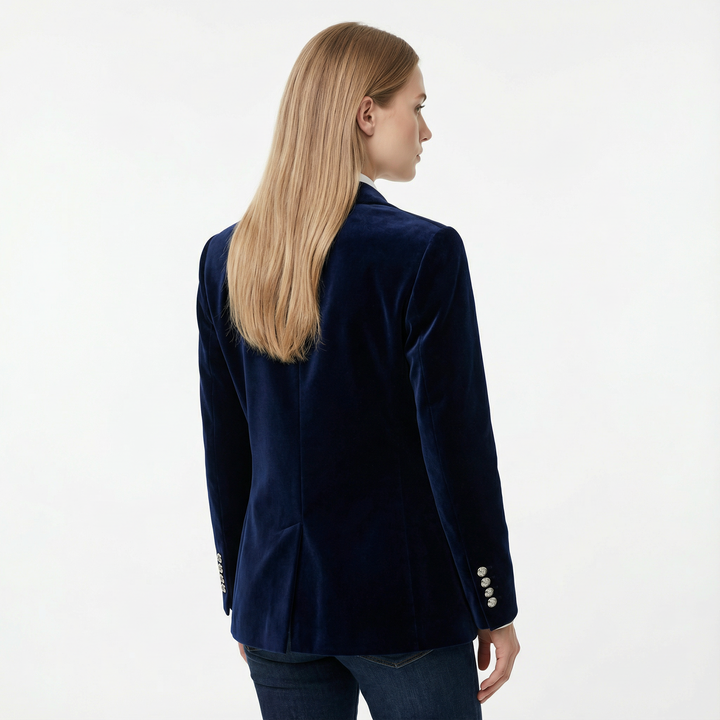 Mireille Midnight Velvet Blazer – Smooth Evening-Inspired Finish