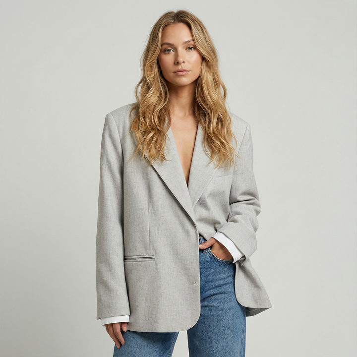 Chantal Gray Tailored Blazer – Minimalist Modern Fit