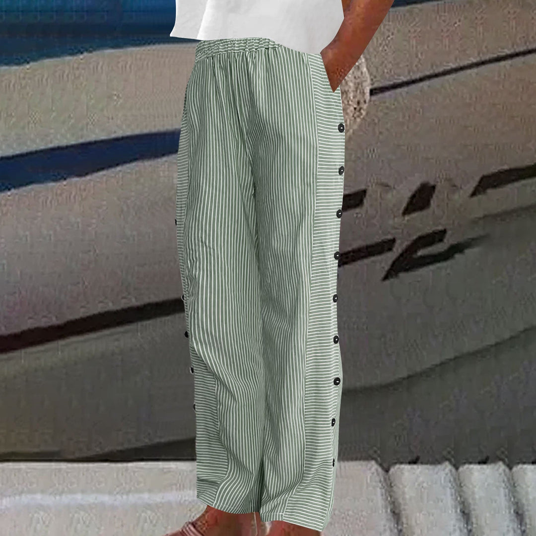 Sera™ | Striped Pants with Buttons